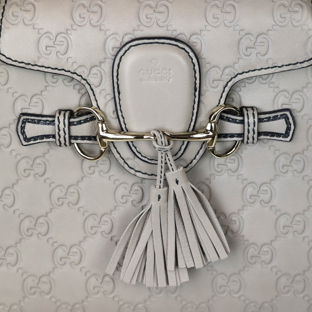 Gucci Storm Grey Soft Guccissima Small Emily Chain Shoulder Bag