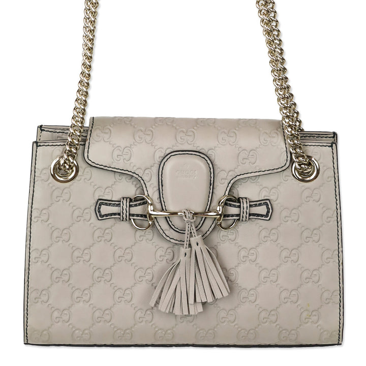 Gucci Storm Grey Soft Guccissima Small Emily Chain Shoulder Bag