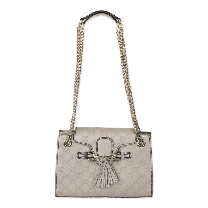 Gucci Storm Grey Soft Guccissima Small Emily Chain Shoulder Bag