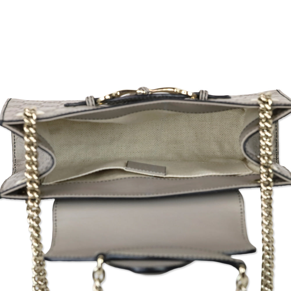 Gucci Storm Grey Soft Guccissima Small Emily Chain Shoulder Bag