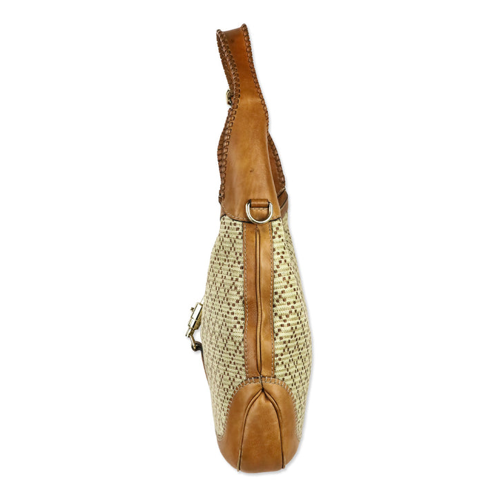 Gucci Tan Diamante Canvas New Jackie Medium Shoulder Bag