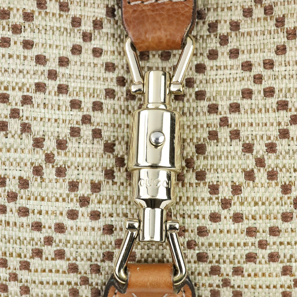 Gucci Tan Diamante Canvas New Jackie Medium Shoulder Bag