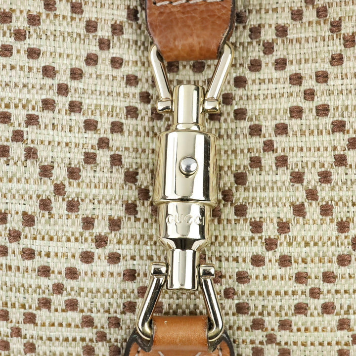 Gucci Tan Diamante Canvas New Jackie Medium Shoulder Bag