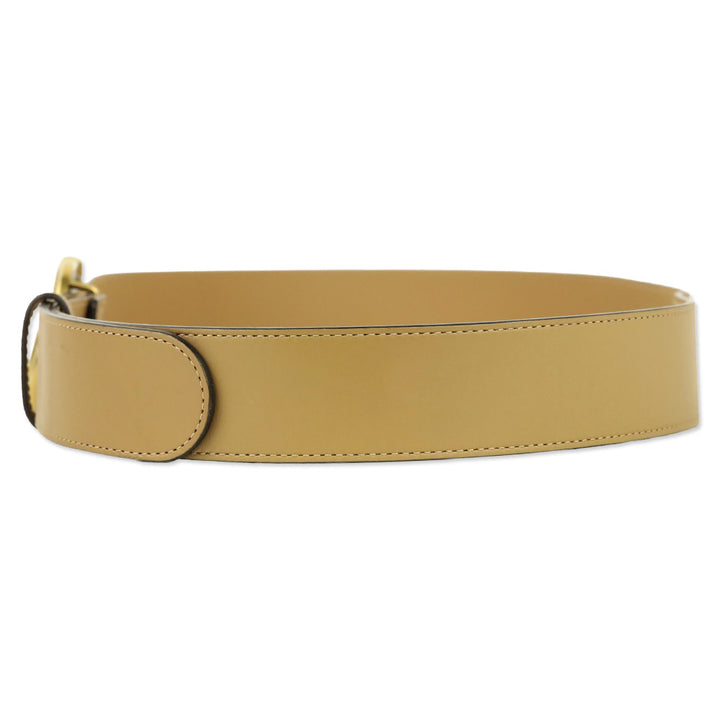Gucci Tan Leather Antique Gold GG Marmont Belt