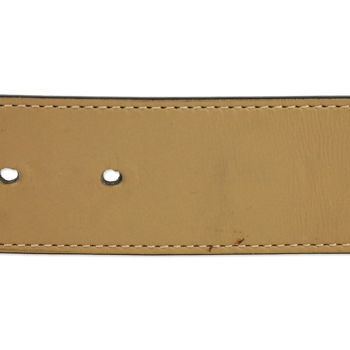 Gucci Tan Leather Antique Gold GG Marmont Belt