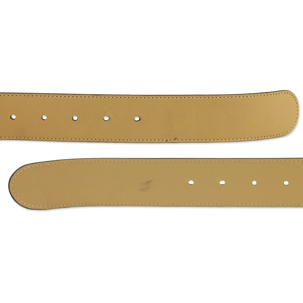 Gucci Tan Leather Antique Gold GG Marmont Belt