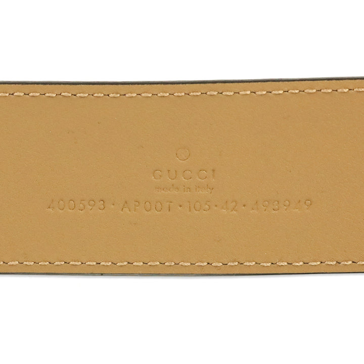 Gucci Tan Leather Antique Gold GG Marmont Belt