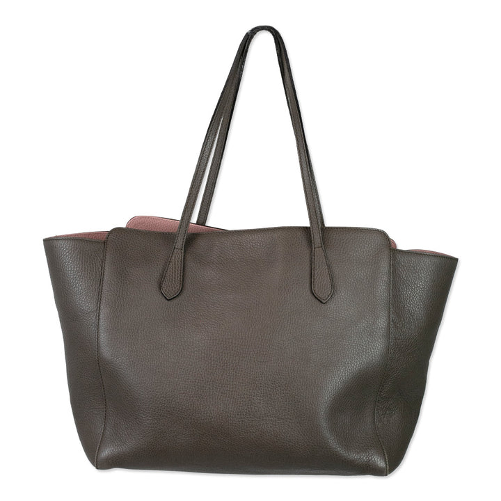 Gucci Taupe Leather Swing Tote Bag