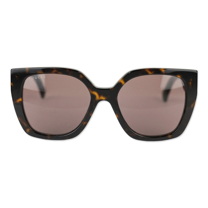 Gucci Tortoise Brown Web Studi 55MM Butterfly Sunglasses