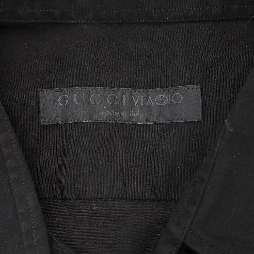 Gucci Viagio Men's Black Pocket Button Up Shirt