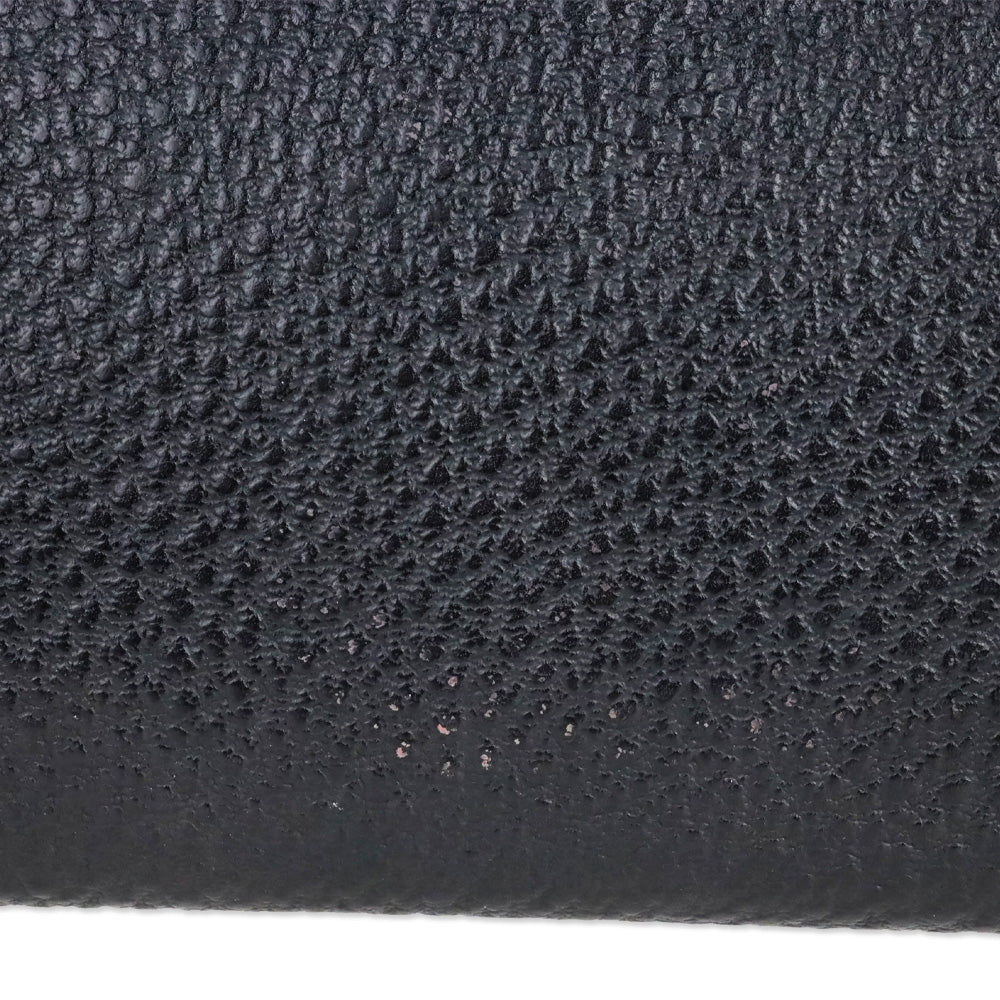Gucci Vintage Black Grained Leather Bamboo Flap Clutch