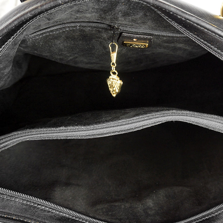 Gucci Vintage Black Leather Large Tote Bag