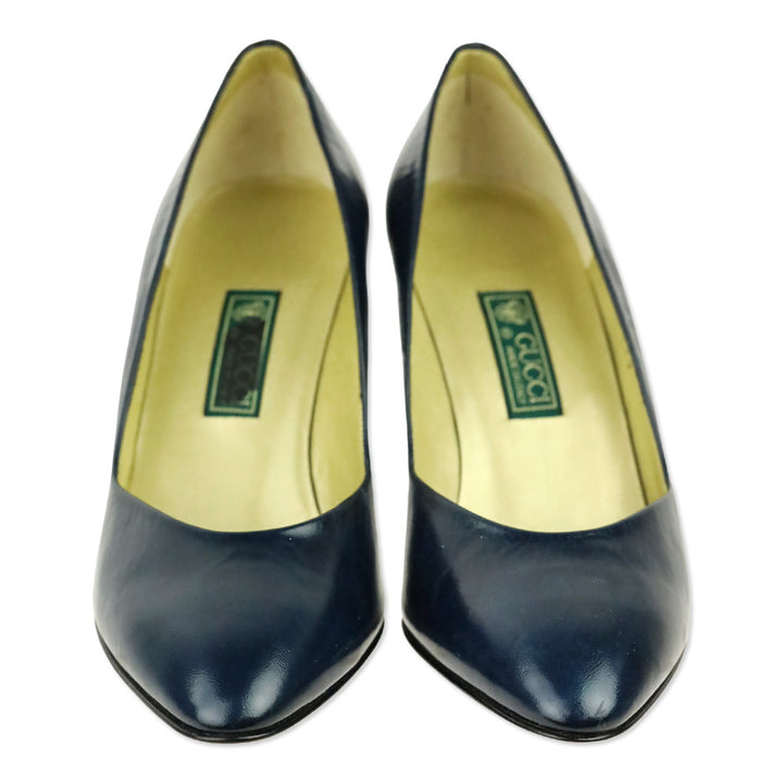 Gucci Vintage Blue Leather Pump