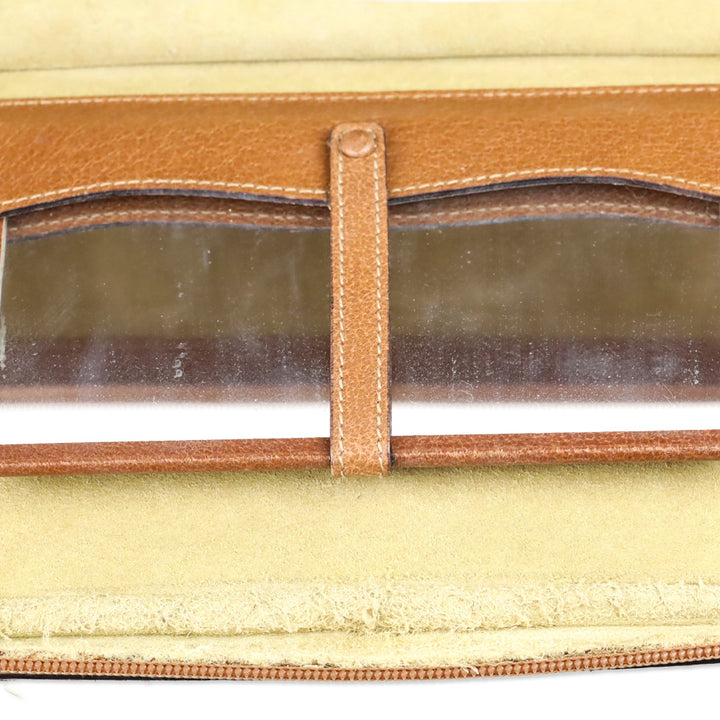 Gucci Vintage Brown Pecari Leather Bamboo Vanity Bag
