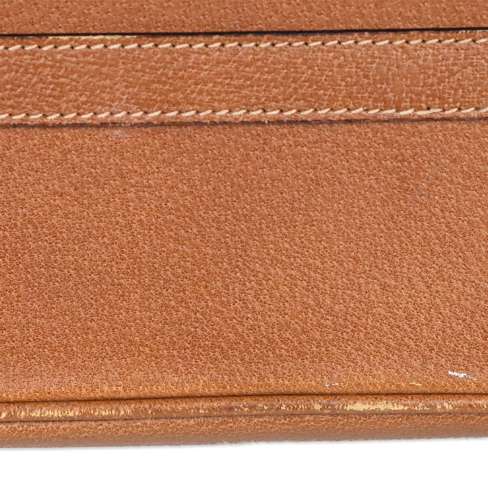 Gucci Vintage Brown Pecari Leather Bamboo Vanity Bag
