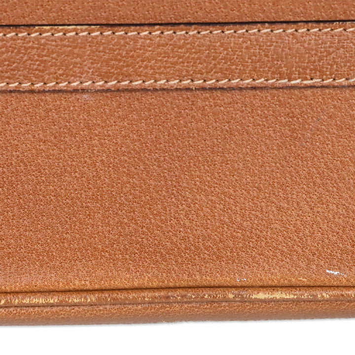 Gucci Vintage Brown Pecari Leather Bamboo Vanity Bag