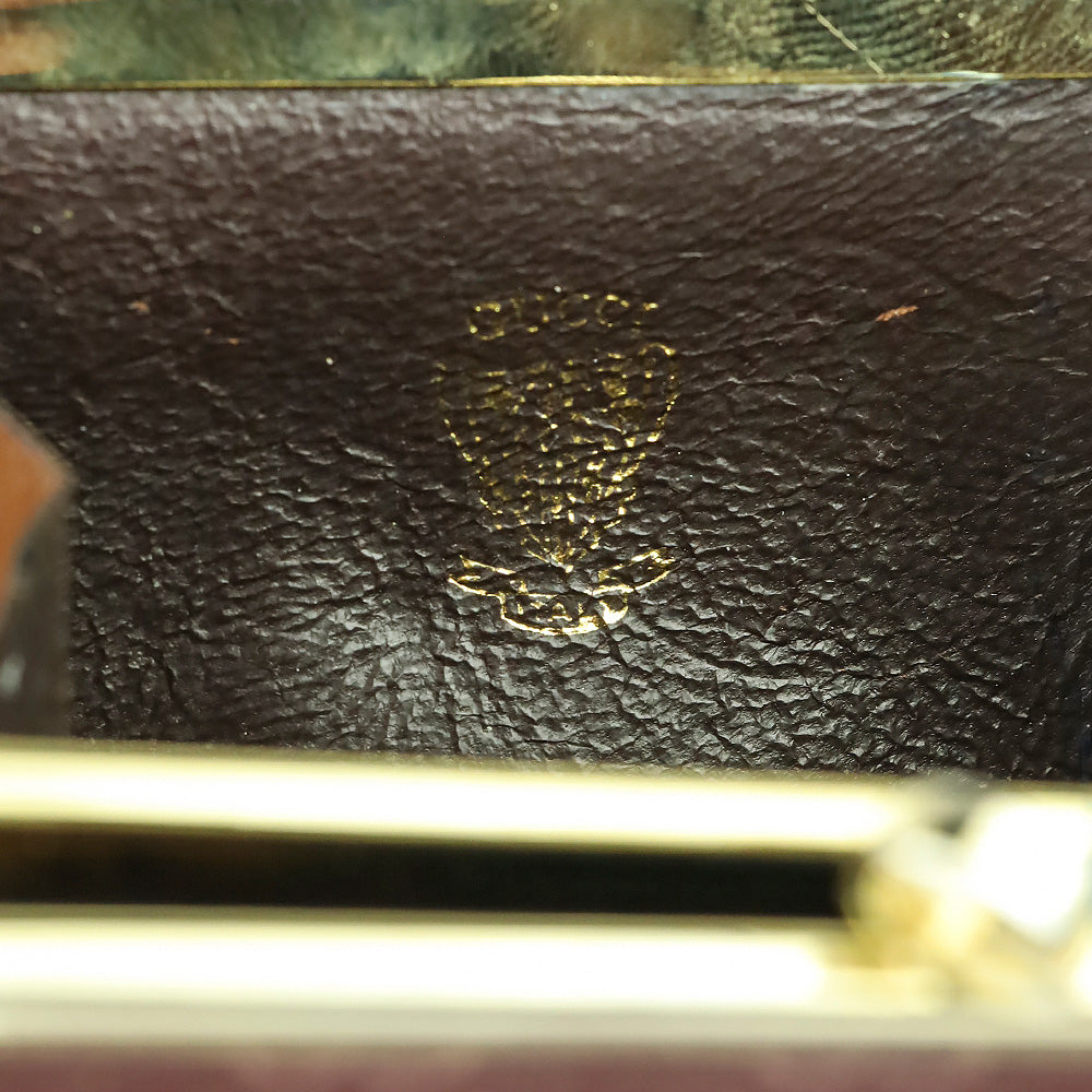 Gucci Vintage Burgundy Micro GG Monogram Kiss-Lock Coin Pouch