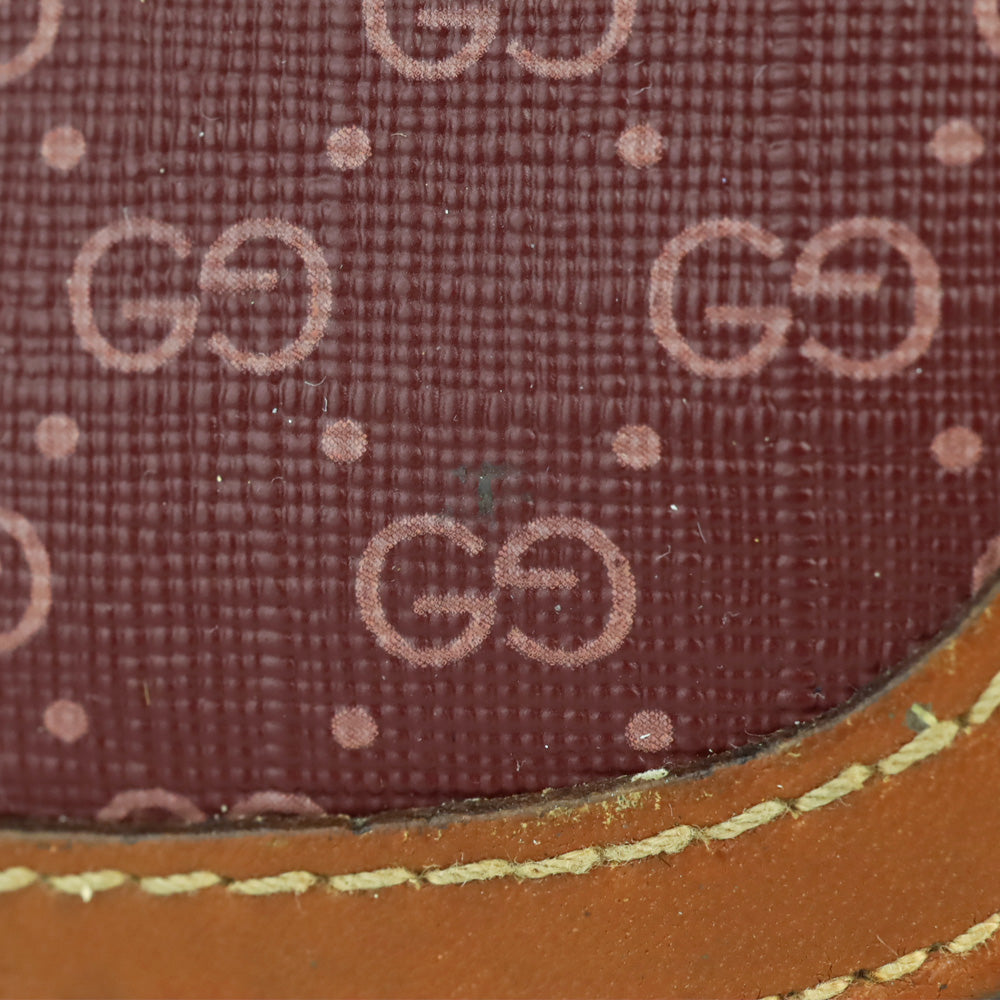 Gucci Vintage Burgundy Micro GG Monogram Kiss-Lock Coin Pouch