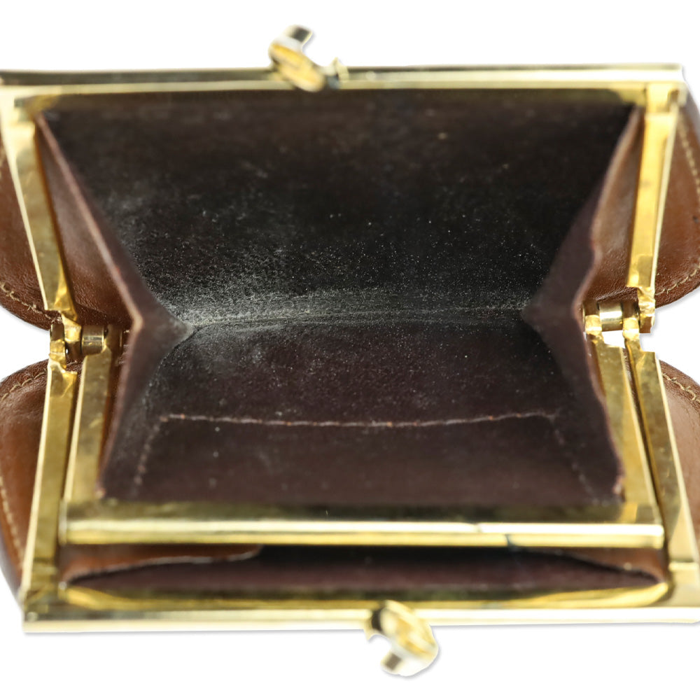 Gucci Vintage Burgundy Micro GG Monogram Kiss-Lock Coin Pouch