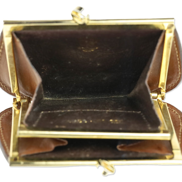 Gucci Vintage Burgundy Micro GG Monogram Kiss-Lock Coin Pouch