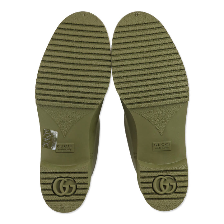 Gucci Vintage Green GG Stanley 35 Rubber Boots