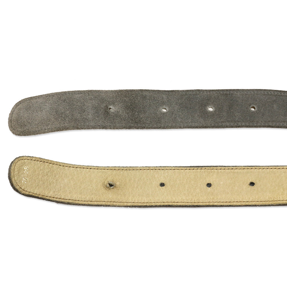 Gucci Vintage Grey Suede Two-Tone GG Buckle Logo Belt