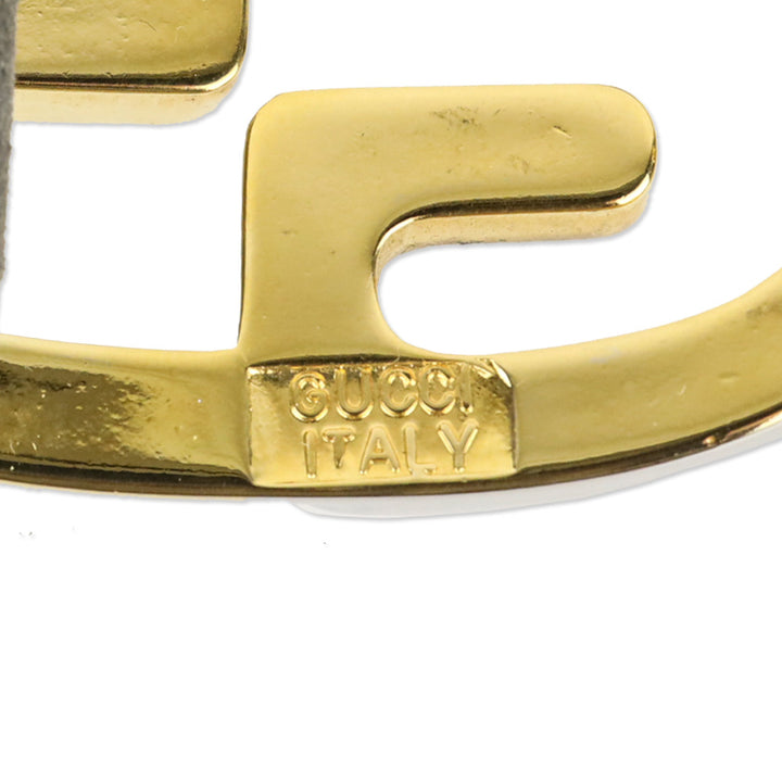 Gucci Vintage Grey Suede Two-Tone GG Buckle Logo Belt