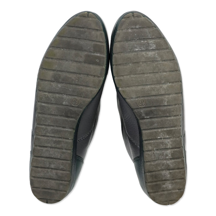 Gucci Vintage Grey/Green Grained Leather Brouge Calf Boots