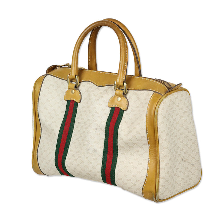 Gucci Vintage Micro GG Supreme Web Boston Bag
