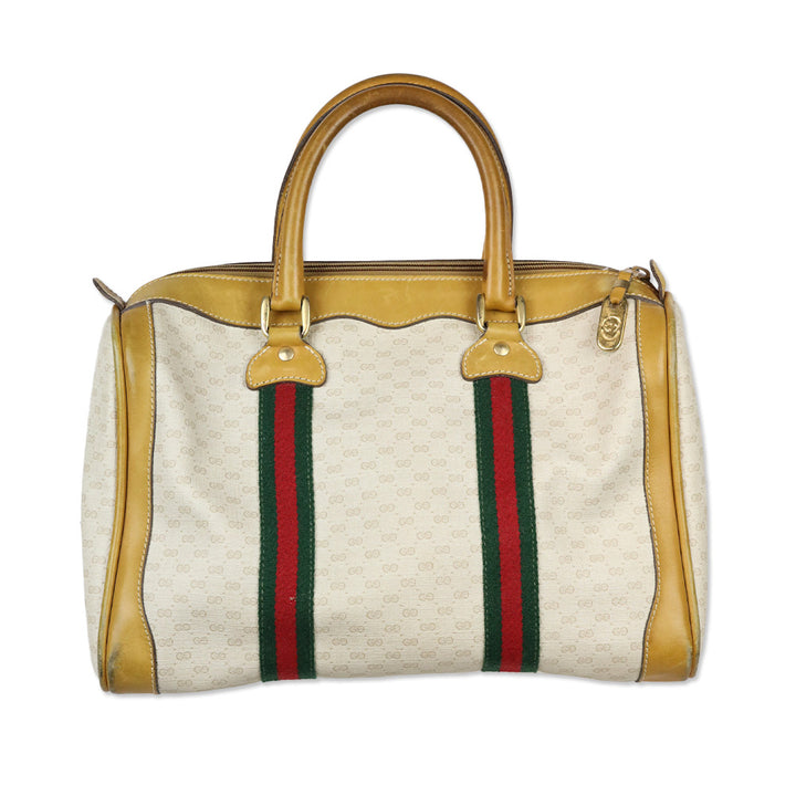Gucci Vintage Micro GG Supreme Web Boston Bag