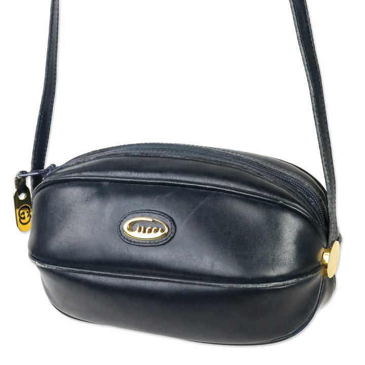 Gucci Vintage Navy Leather Crossbody Bag