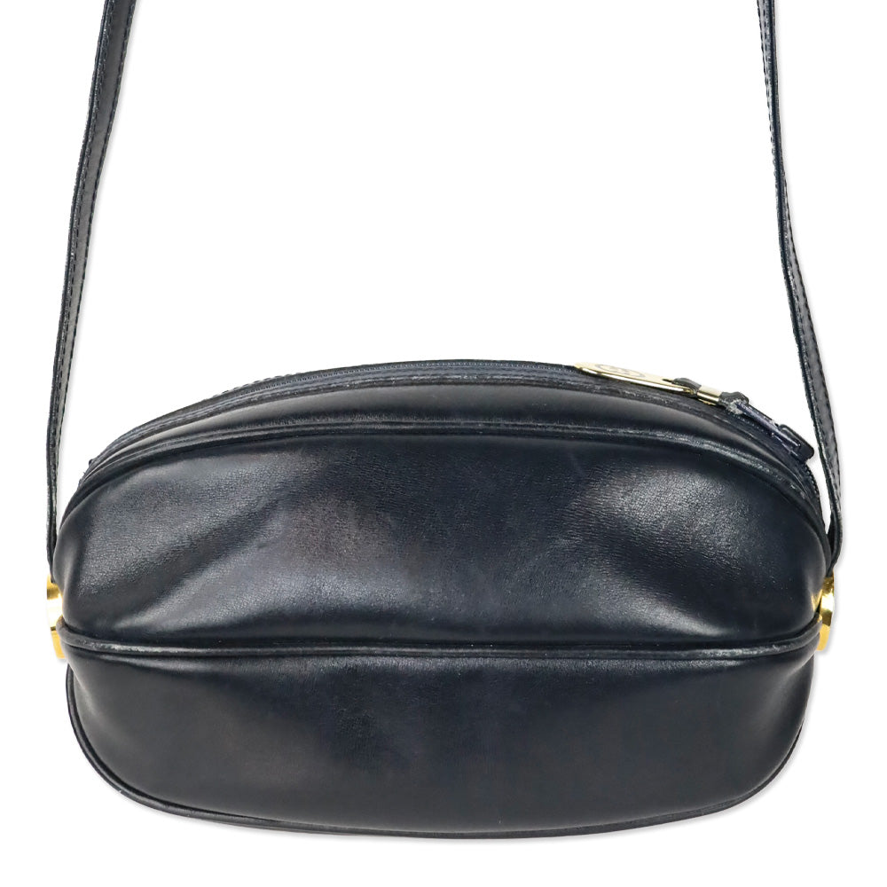 Gucci Vintage Navy Leather Crossbody Bag