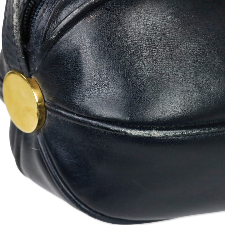 Gucci Vintage Navy Leather Crossbody Bag