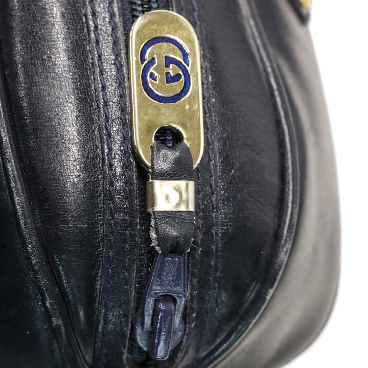Gucci Vintage Navy Leather Crossbody Bag
