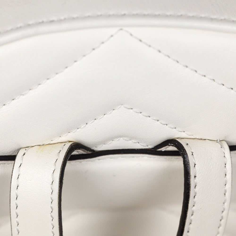 Gucci White Chevron Quilted Leather Marmont Backpack