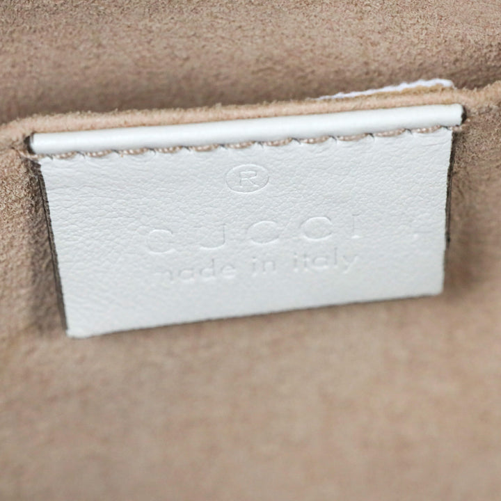 Gucci White Chevron Quilted Leather Marmont Backpack