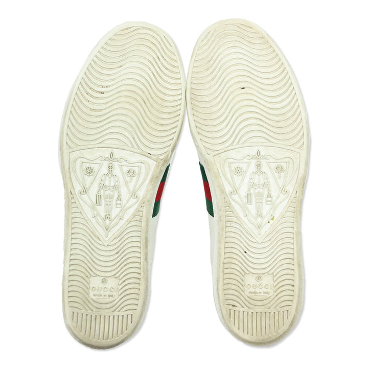 Gucci White Leather Ace Sneaker with Web