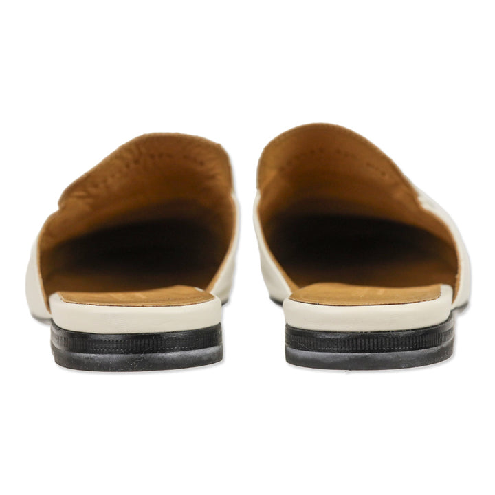 Gucci White Leather Horsebit Princetown Slipper