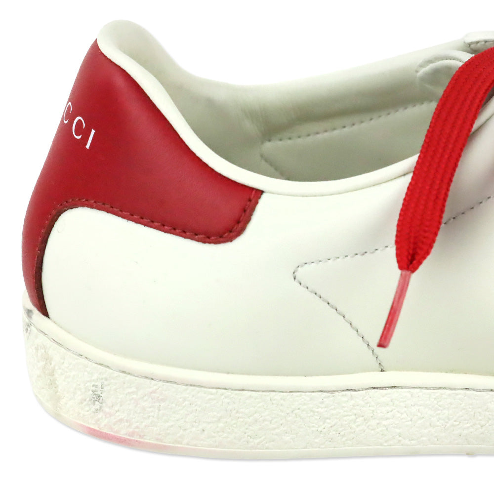 Gucci White Red Interlocking G Micro Soft Leather Sneaker