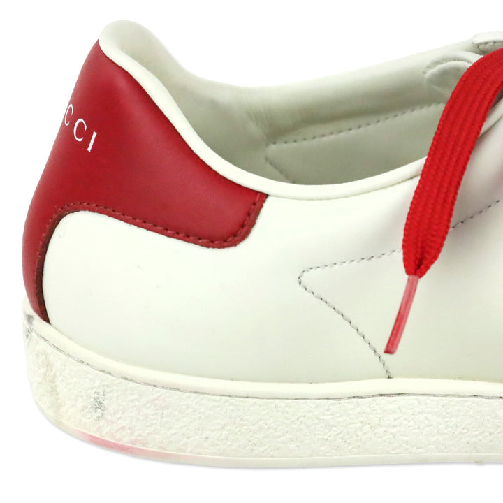 Gucci White Red Interlocking G Micro Soft Leather Sneaker