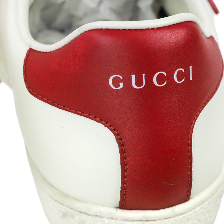 Gucci White Red Interlocking G Micro Soft Leather Sneaker