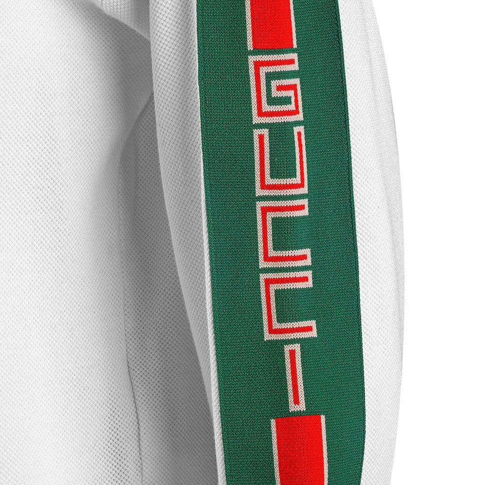Gucci White Web Trim Polo Shirt