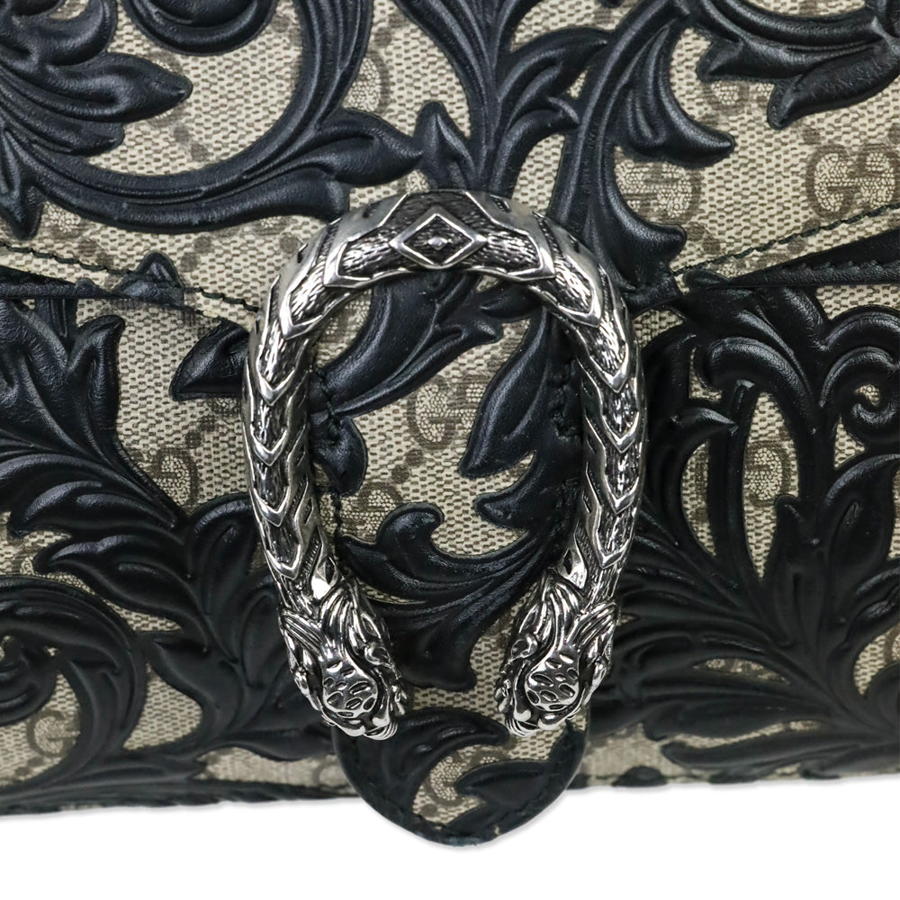 Gucci Black GG Supreme Dionysus Arabesque Medium Shoulder Bag