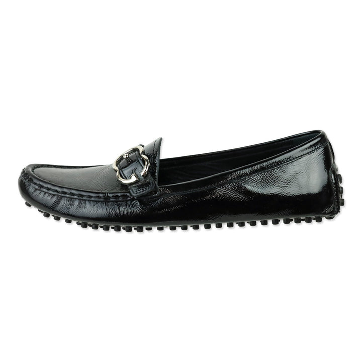 Gucci Black Patent Sachelin Sport Driver Moccasin Loafer