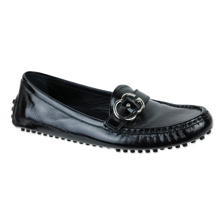 Gucci Black Patent Sachelin Sport Driver Moccasin Loafer