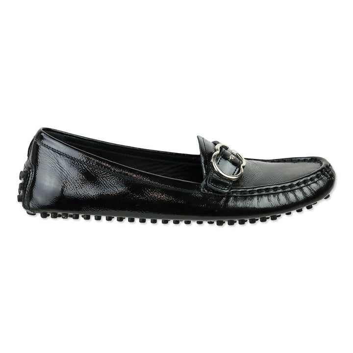 Gucci Black Patent Sachelin Sport Driver Moccasin Loafer