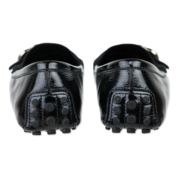 Gucci Black Patent Sachelin Sport Driver Moccasin Loafer