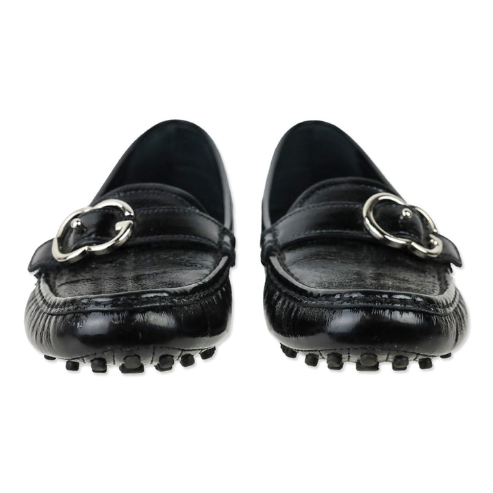 Gucci Black Patent Sachelin Sport Driver Moccasin Loafer
