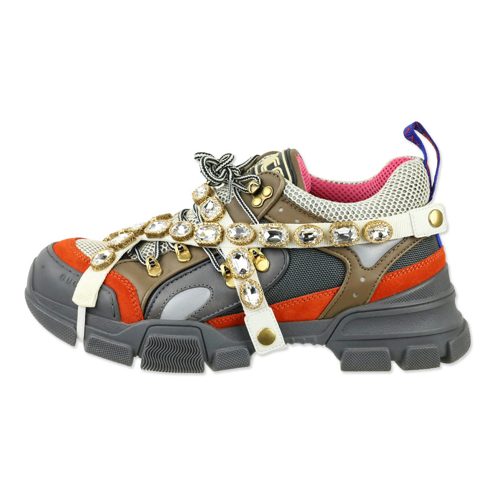 Gucci Grey/Orange Flashtrek Chunky Sneakers