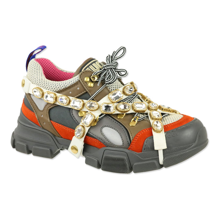 Gucci Grey/Orange Flashtrek Chunky Sneakers